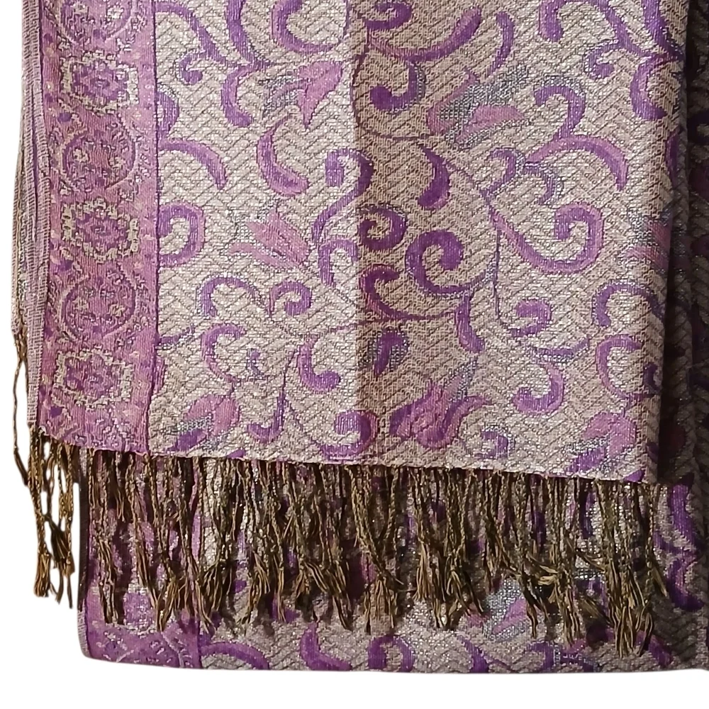 Pashmina Elegant Purple and Gold Scarf